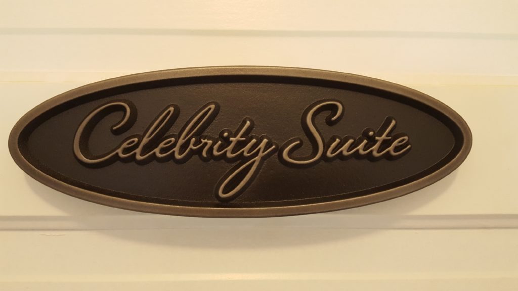 celebrity suite placque
